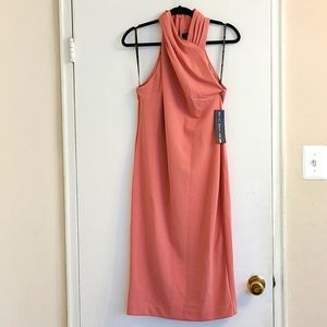Rachel Roy halter sheath dress in guava punch